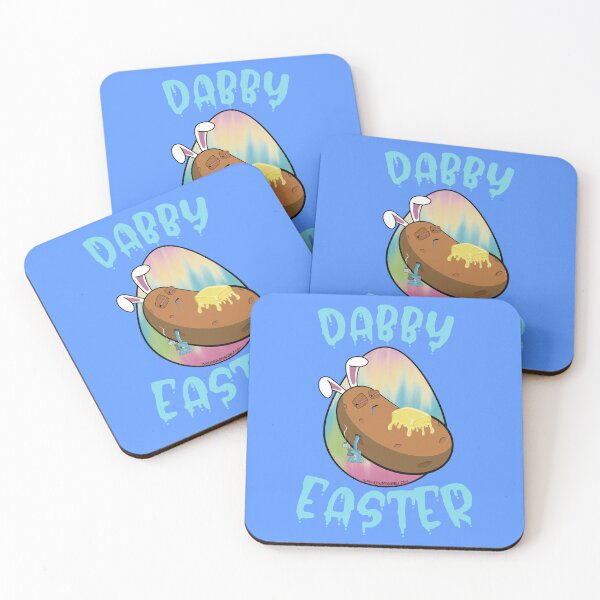Item preview, Dabby Easter-Funny Stoner Cartoon-Baked Potato Doing Dabs from a Dab Rig-Tie Dye Easter Egg designed and sold by YomeHayin.