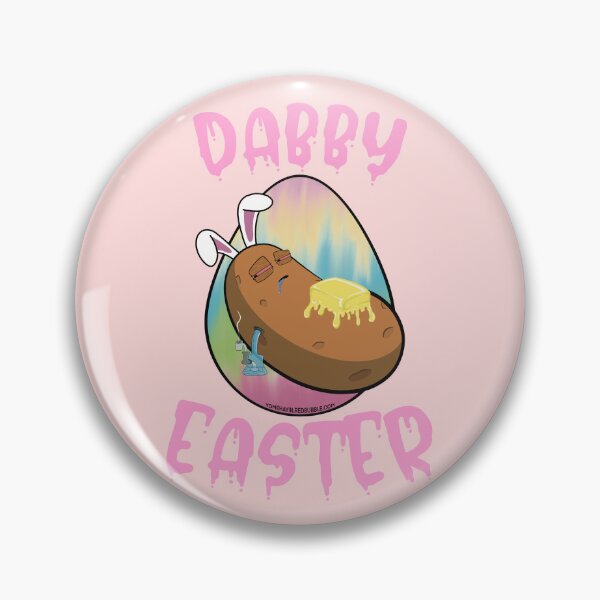 Item preview, Dabby Easter-Funny Stoner Cartoon-Baked Potato Doing Dabs from a Dab Rig-Tie Dye Easter Egg designed and sold by YomeHayin.