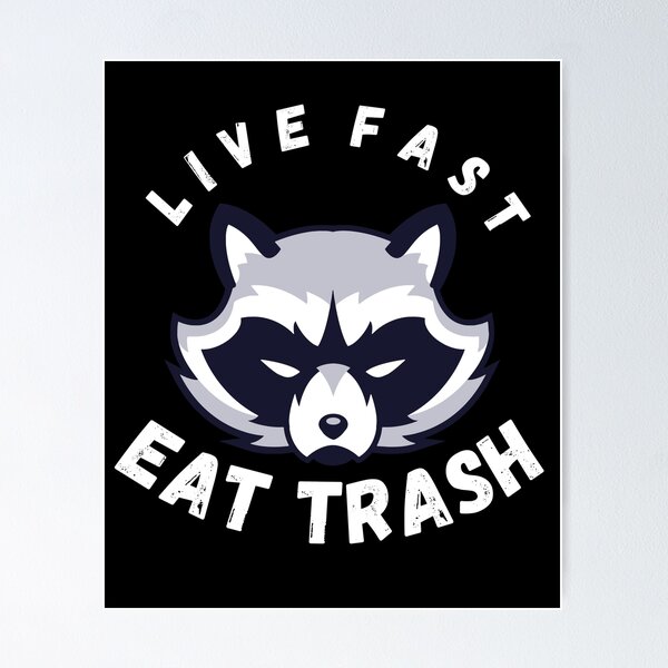 Item preview, Live Fast Eat Trash Funny Raccoon Senderismo designed and sold by AMERZAGUE DESIGN.