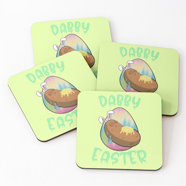 Item preview, Dabby Easter-Funny Stoner Cartoon-Baked Potato Doing Dabs from a Dab Rig-Tie Dye Easter Egg designed and sold by YomeHayin.