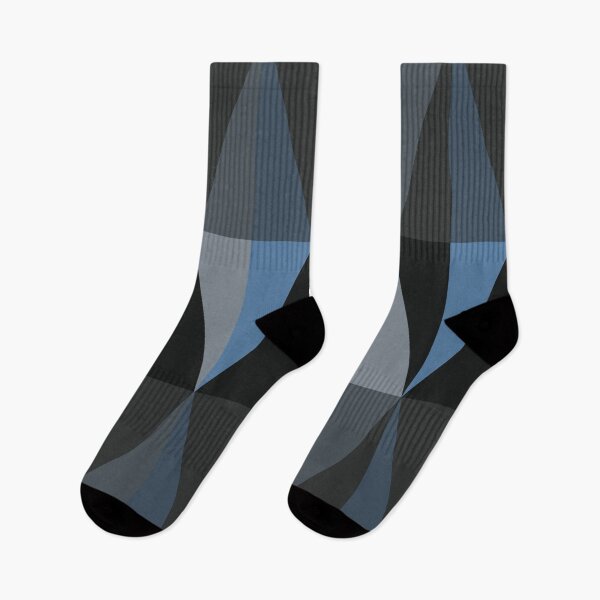 Item preview, MidCentury Modern Triangles Dark Blue designed and sold by thepixelgarden.