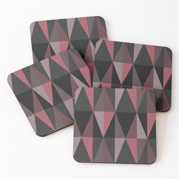 Item preview, MidCentury Modern Triangles Dark Burgundy designed and sold by thepixelgarden.