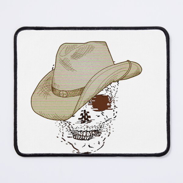 Item preview, Skull with cowboy hat western/goth retro funky skeleton tshirt/hat/sticker designed and sold by Paintingladycat.