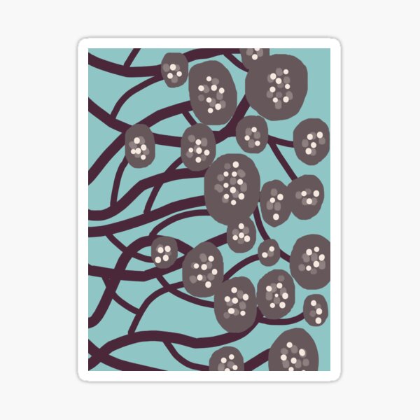 Item preview, Beautiful Modern Abstract Finnish Floral Pattern in Turquoise and Gray designed and sold by Deutschic.