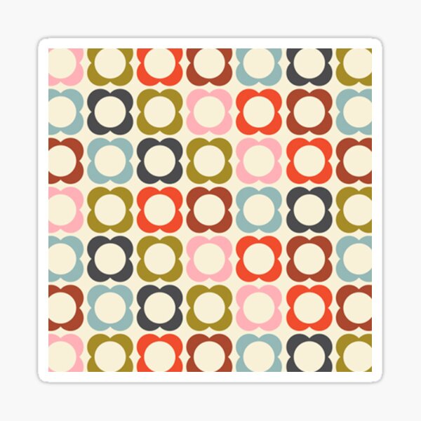 "Orla Kiely Multi Stem Colorful fabric" Sticker by Inattire Redbubble