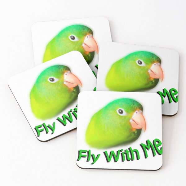 Item preview, Fly with me, green parakeet designed and sold by Meo Design.