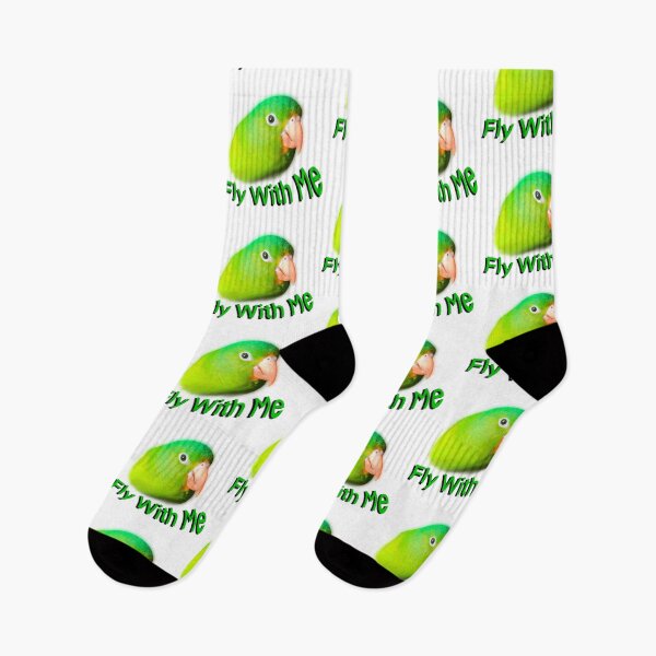 Item preview, Fly with me, green parakeet designed and sold by Meo Design.