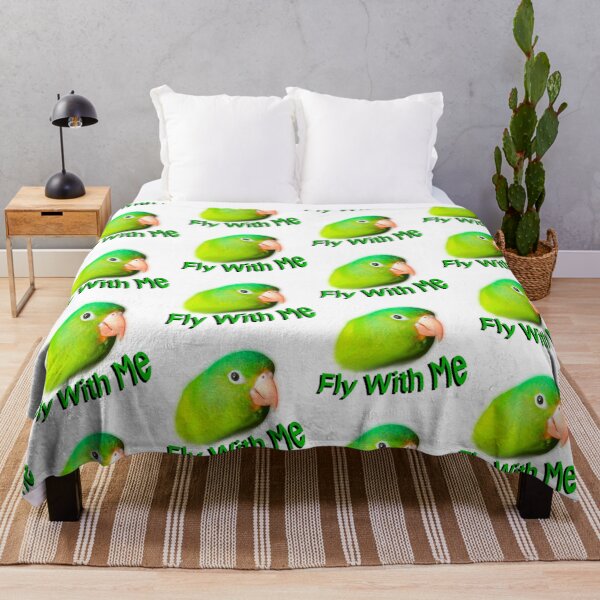 Item preview, Fly with me, green parakeet designed and sold by Meo Design.