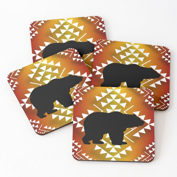 Item preview, Fire Gradient Geometric Native Bear Print designed and sold by JMWCD.