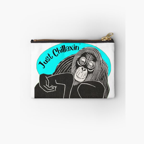 Item preview, Funny Laid-Back Orangutan, Just Chillaxin’, Blue background designed and sold by hjsmith.