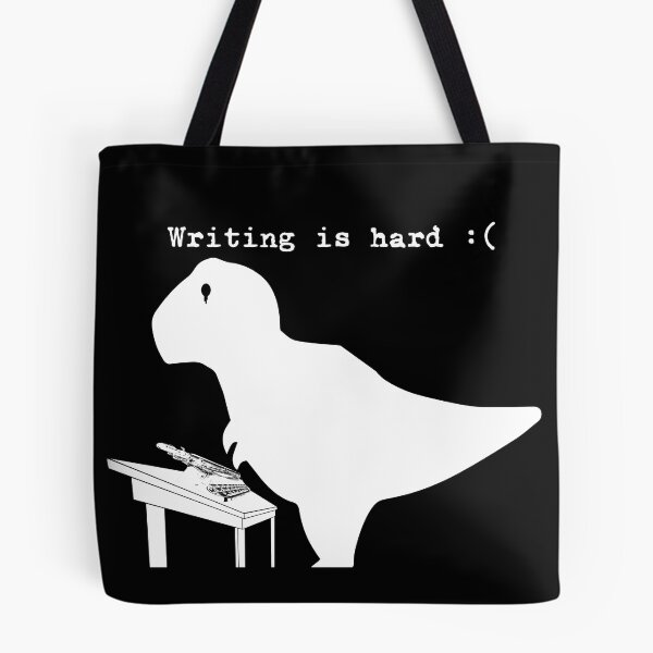 Item preview, Writing is hard | White on black background designed and sold by SassuFraz.