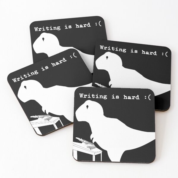 Item preview, Writing is hard | White on black background designed and sold by SassuFraz.