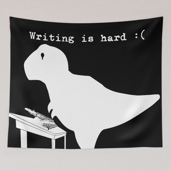 Item preview, Writing is hard | White on black background designed and sold by SassuFraz.