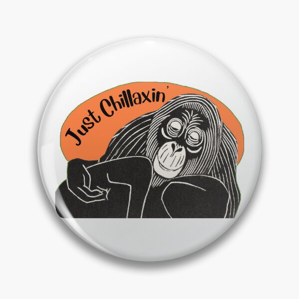 Item preview, Funny Laid-Back Orangutan, Just Chillaxin’, Orange background designed and sold by hjsmith.