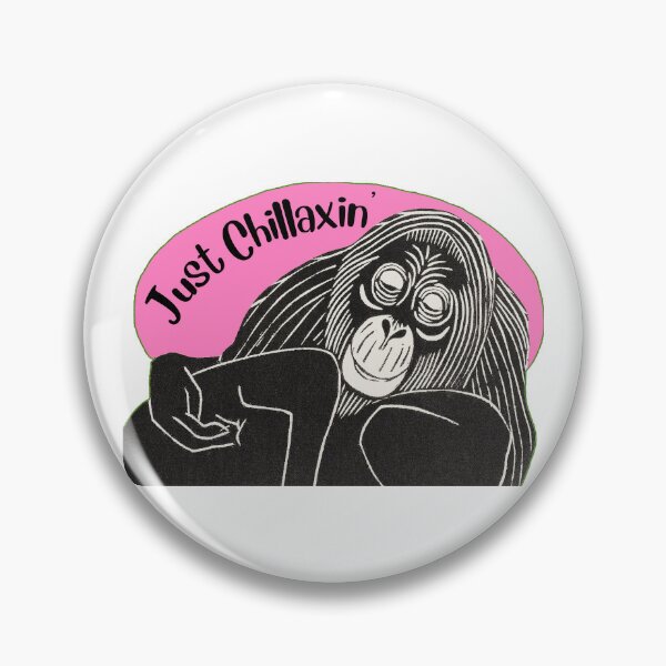 Item preview, Funny Laid-Back Orangutan, Just Chillaxin’, Pink background designed and sold by hjsmith.