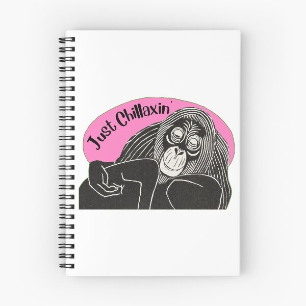 Item preview, Funny Laid-Back Orangutan, Just Chillaxin’, Pink background designed and sold by hjsmith.