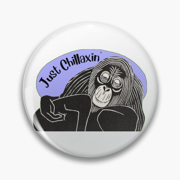Item preview, Funny Laid-Back Orangutan, Just Chillaxin’, Purple background designed and sold by hjsmith.
