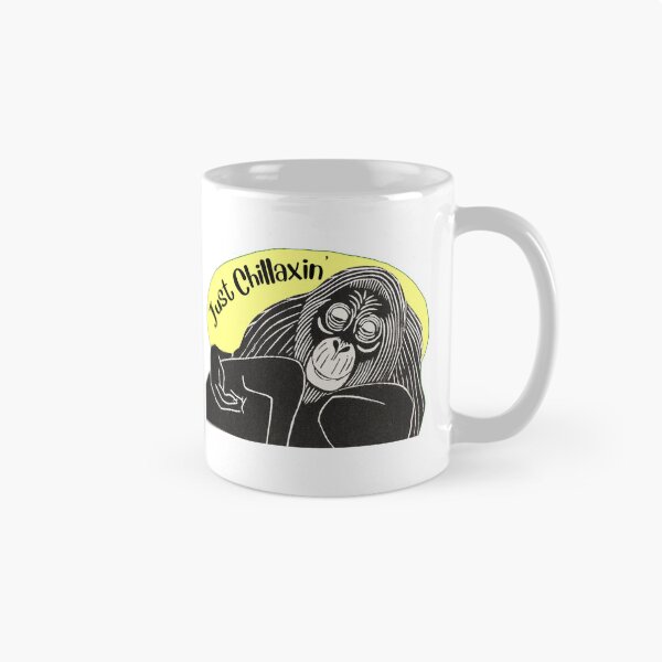 Item preview, Funny Laid-Back Orangutan, Just Chillaxin’, Yellow background designed and sold by hjsmith.