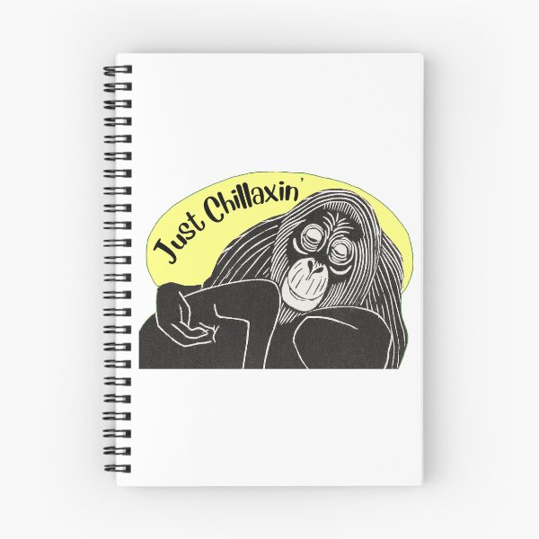 Item preview, Funny Laid-Back Orangutan, Just Chillaxin’, Yellow background designed and sold by hjsmith.