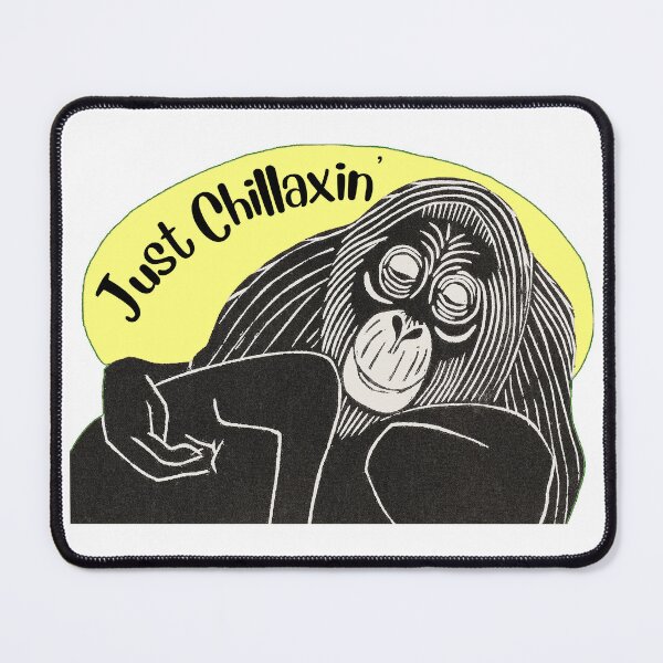 Item preview, Funny Laid-Back Orangutan, Just Chillaxin’, Yellow background designed and sold by hjsmith.