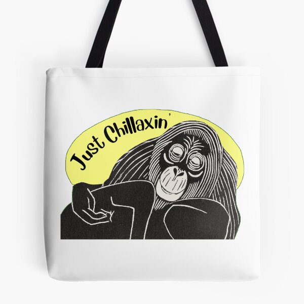 Item preview, Funny Laid-Back Orangutan, Just Chillaxin’, Yellow background designed and sold by hjsmith.