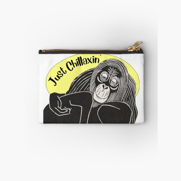 Item preview, Funny Laid-Back Orangutan, Just Chillaxin’, Yellow background designed and sold by hjsmith.