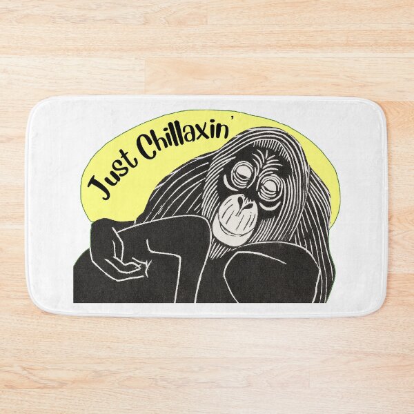 Item preview, Funny Laid-Back Orangutan, Just Chillaxin’, Yellow background designed and sold by hjsmith.