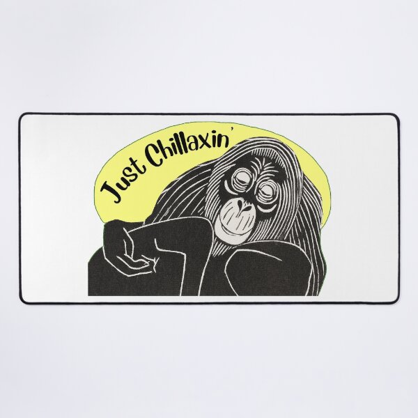 Item preview, Funny Laid-Back Orangutan, Just Chillaxin’, Yellow background designed and sold by hjsmith.