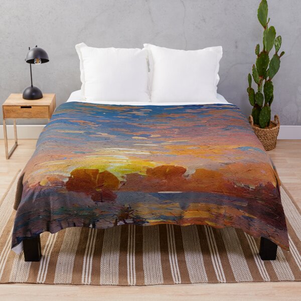 Item preview, Pretty Impressionism Landscape Painting Sunset designed and sold by CattlettArt.