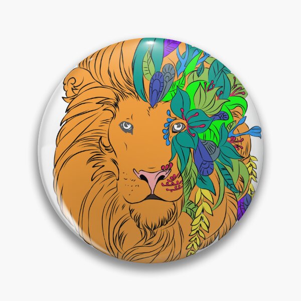 Aperçu de l'œuvre Crinière de jungle de lion - autocollant mignon de lion créée et vendue par CTWDesigns.