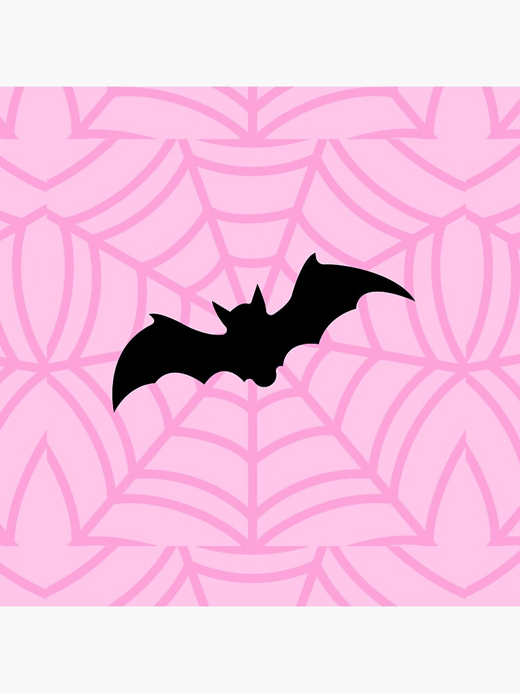 Sweet and Spooky. Pink Cute Halloween. Holographic. Bats. 