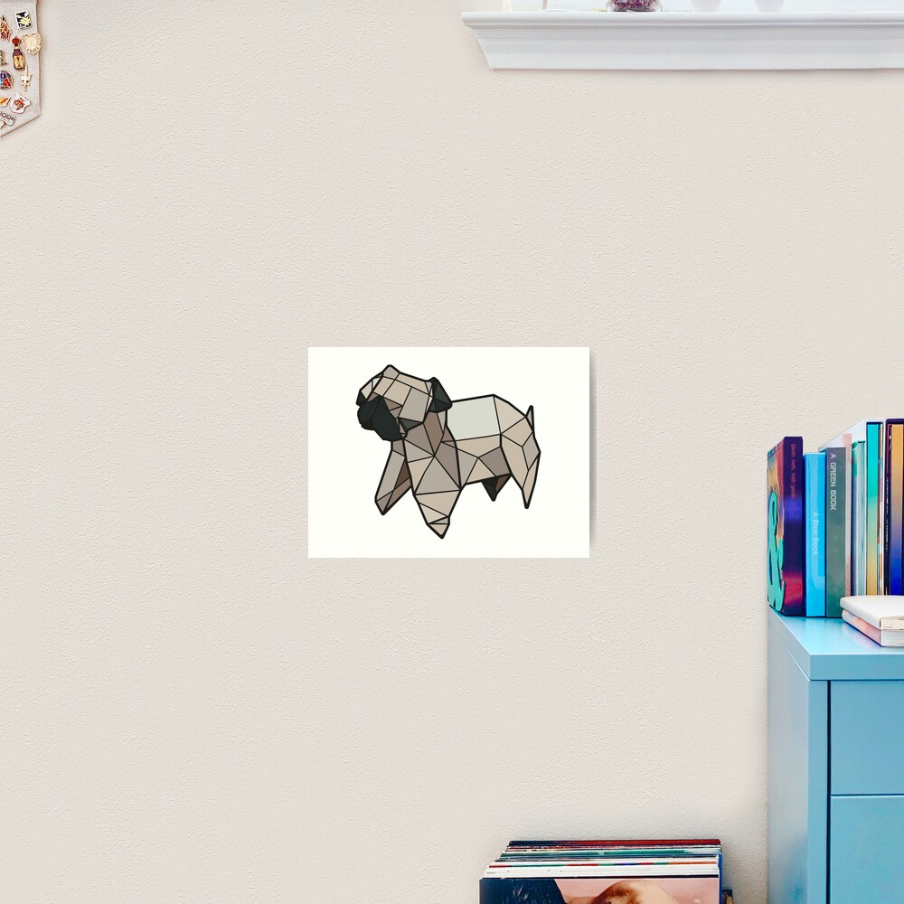 Origami Pug Art Print
