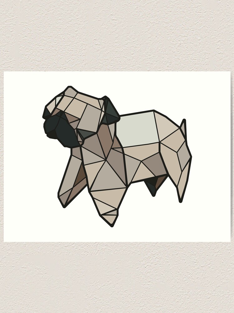 Alternate view of Origami Pug Art Print