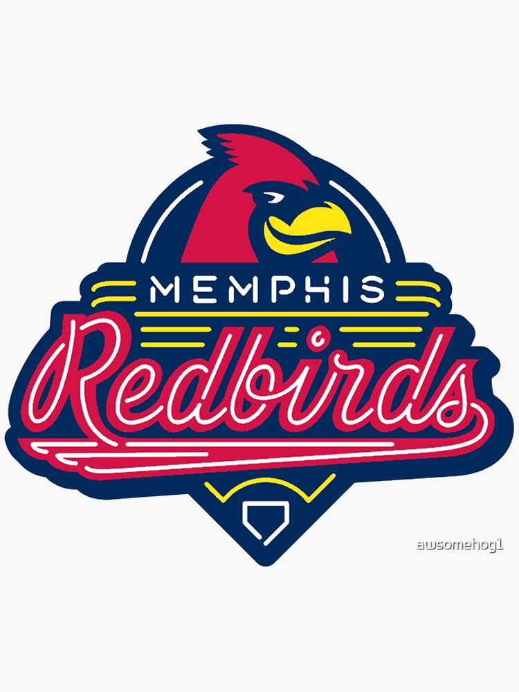 "Memphis Redbirds Neon Sign Logo" Sticker for Sale by awsomehog1