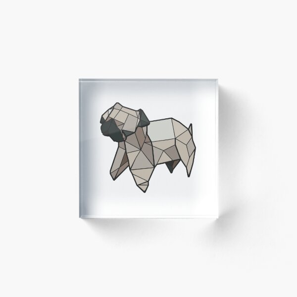 Origami Pug Acrylic Block