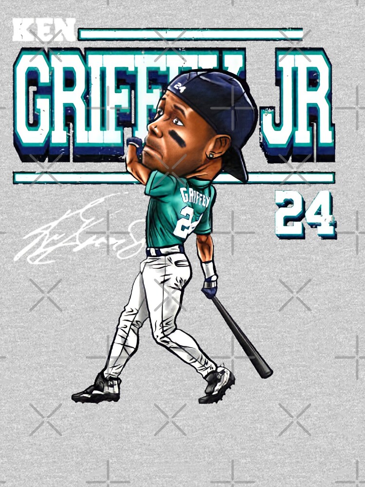 Ken Griffey Jr Retro Baseball Caricature T Shirt