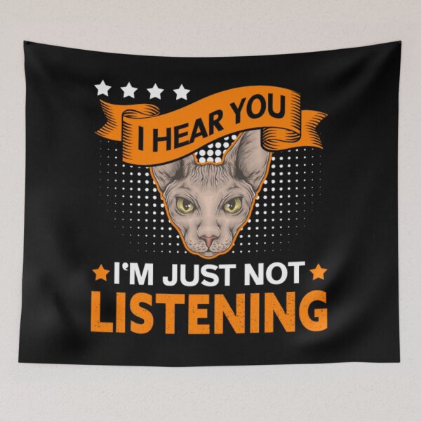 Item preview, Sphynx cat listening hear your designed and sold by jackienorfolkal.