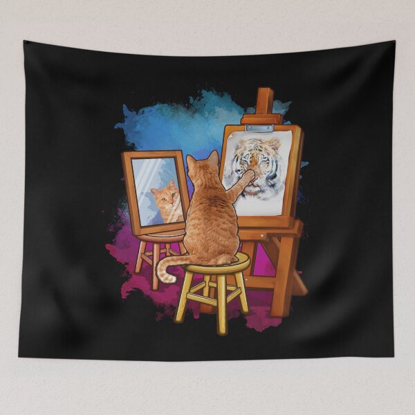 Item preview, Cat Painting Lion Artistic Animals Lover Graphic Novelty designed and sold by Mariaxjulio.