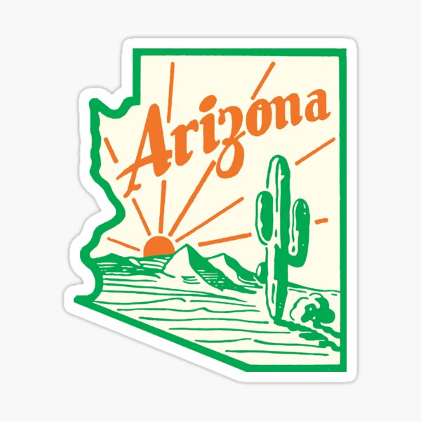 “Arizona Cactus Vintage Travel Decal " Sticker by Zunaska54 | Redbubble