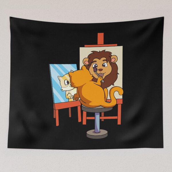 Item preview, Cute Artistic Cat Cute Cat Painting Lion Art Lover Artist designed and sold by ElizabethxJime.