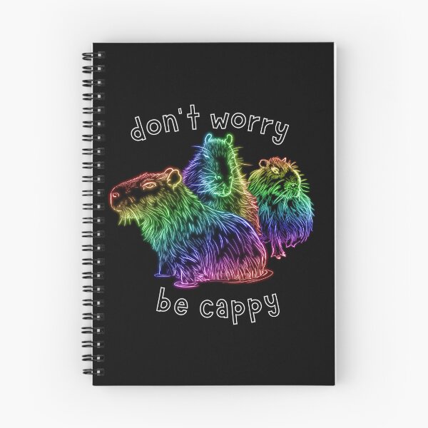 Item preview, Don't Worry Be Cappy Neon Rainbow Capybara designed and sold by nimreninmu.