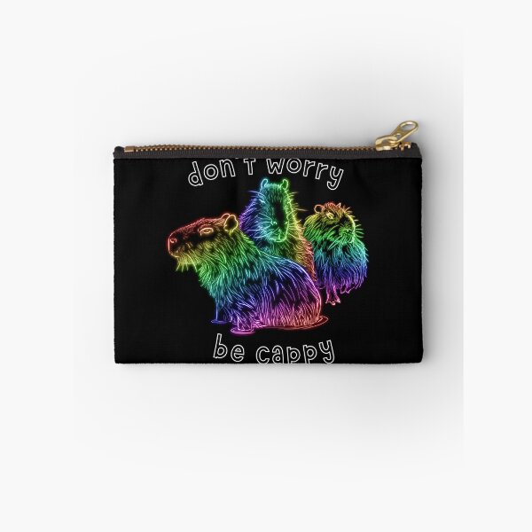 Item preview, Don't Worry Be Cappy Neon Rainbow Capybara designed and sold by nimreninmu.