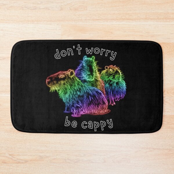 Item preview, Don't Worry Be Cappy Neon Rainbow Capybara designed and sold by nimreninmu.