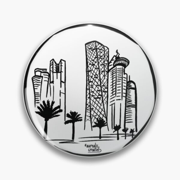 Item preview, WC 2022 - Quatar Skyline Black and White designed and sold by AidanSRybicki.