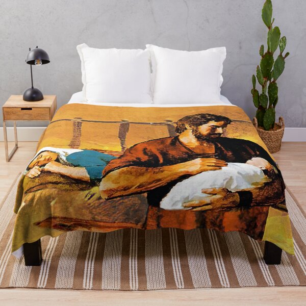 Item preview, St. Joseph holds baby Jesus while Mary sleeps. designed and sold by Brasilia.