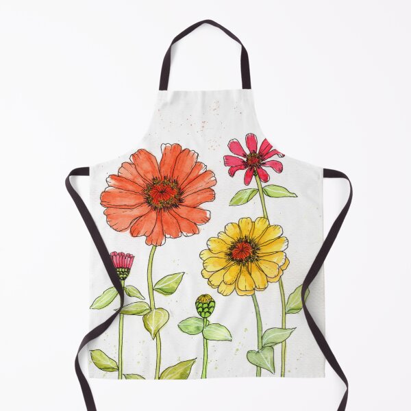 Item preview, Bright Red, Orange and Yellow Zinnias designed and sold by SunnyPainter.