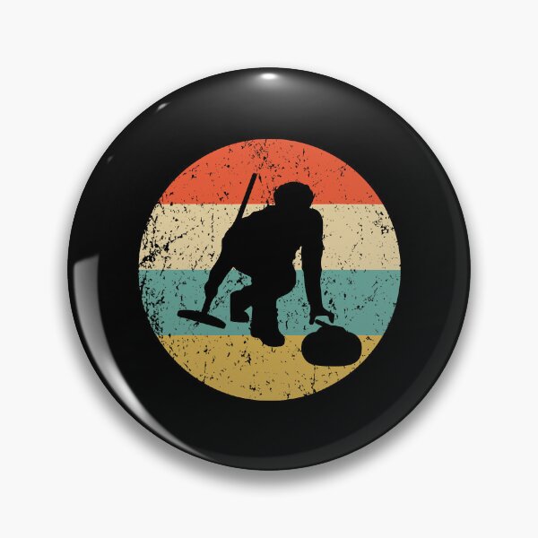 Item preview, Curling Curler Silhouette Retro Sports designed and sold by levintere.