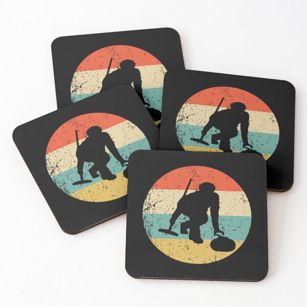 Item preview, Curling Curler Silhouette Retro Sports designed and sold by levintere.