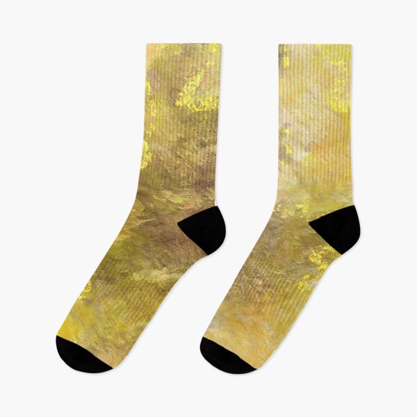 Item preview, Abstract Yellow & Brown Texture Art With Gold Foil Veins designed and sold by Artistic  Ambience.