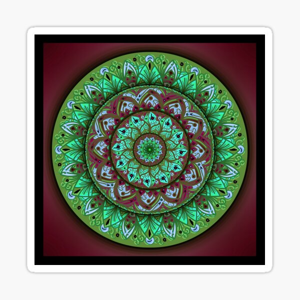 Mandala neon botanical Pegatina
